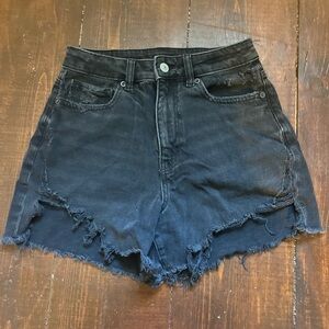 Like new. AE black high waisted shorts